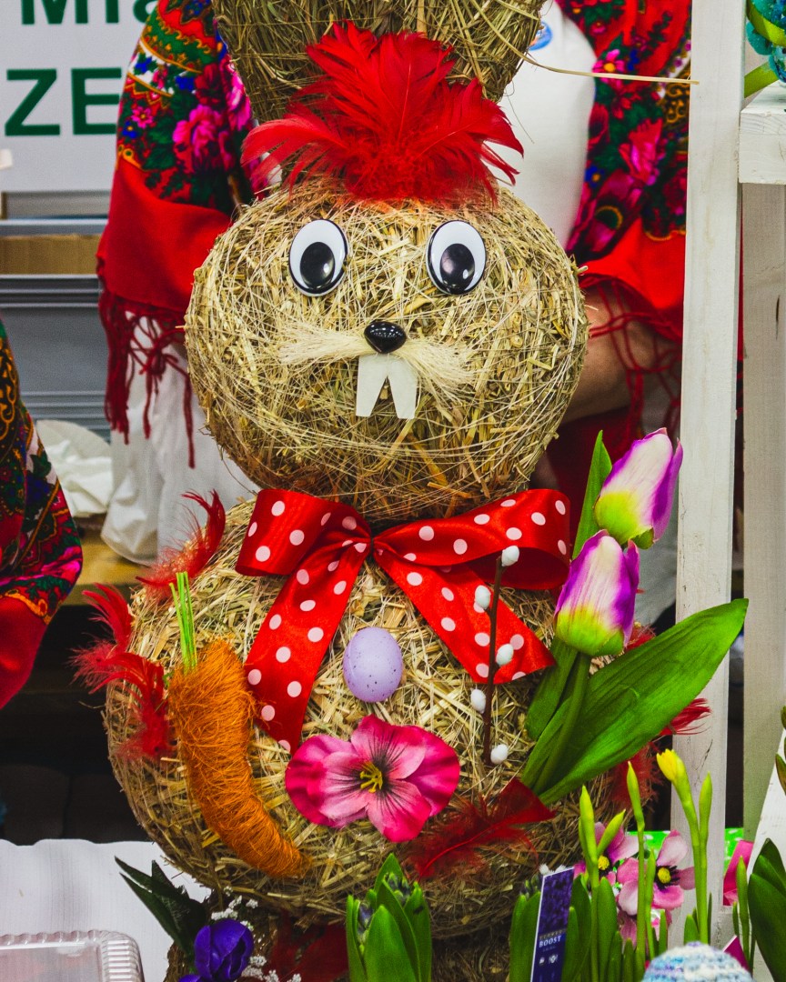 Handcrafted Easter doll from hay and fabric