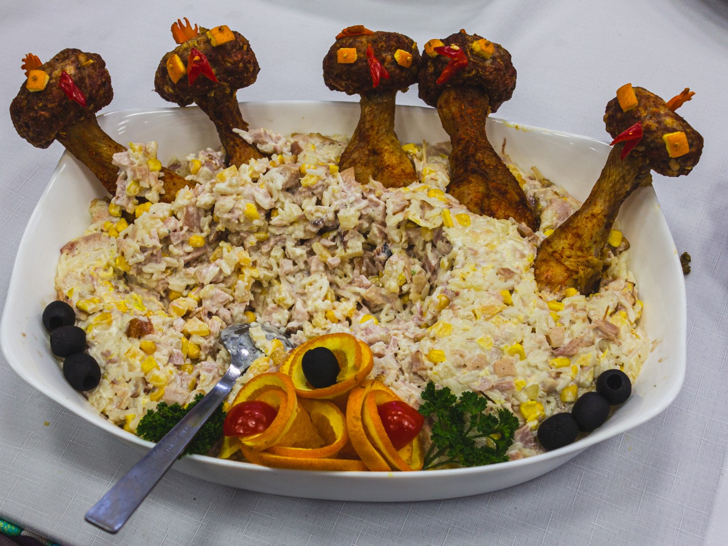 Savory Easter dish with chicken legs and vegetables