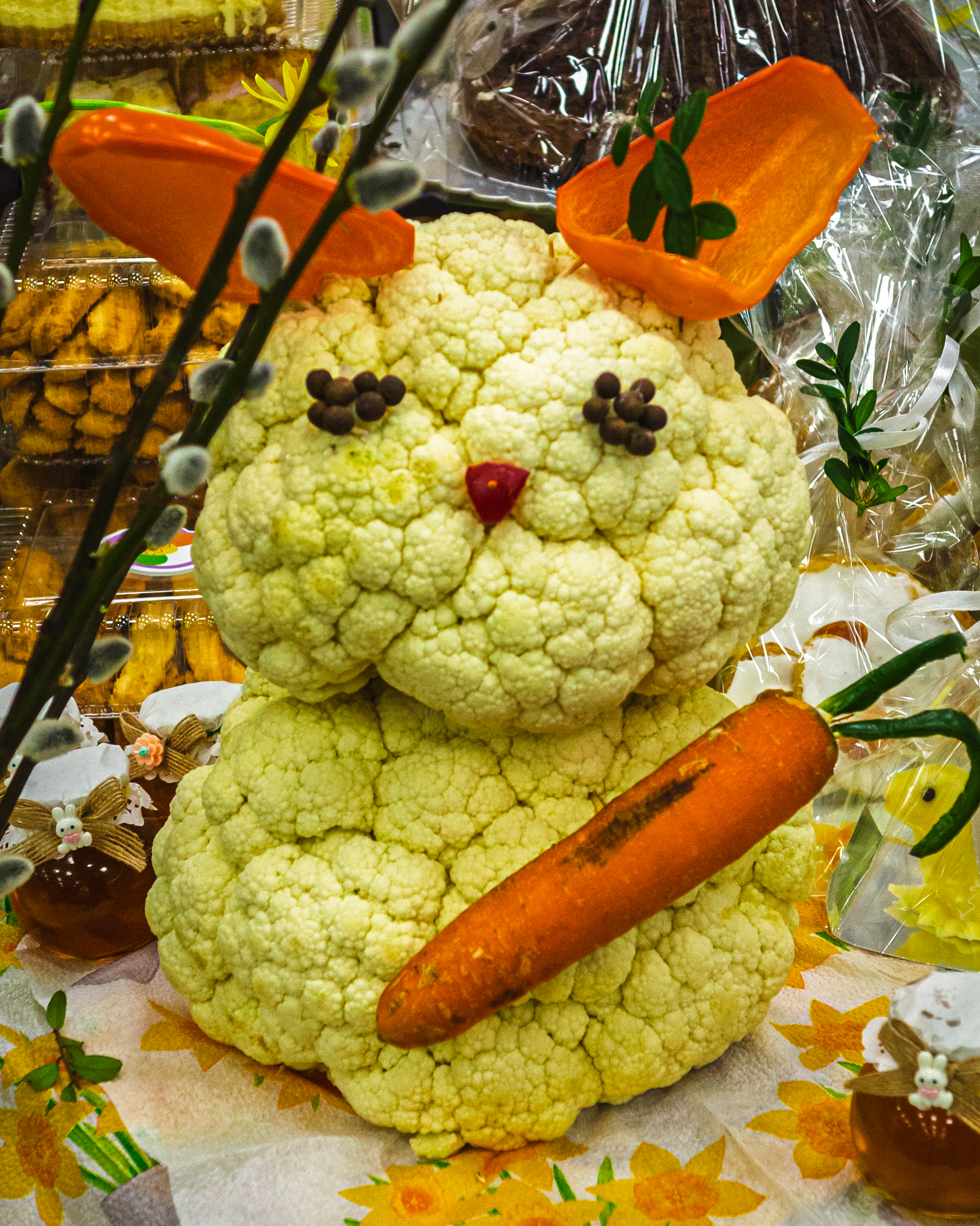 Easter bunny made from cauliflower at Sieradz Easter Tables