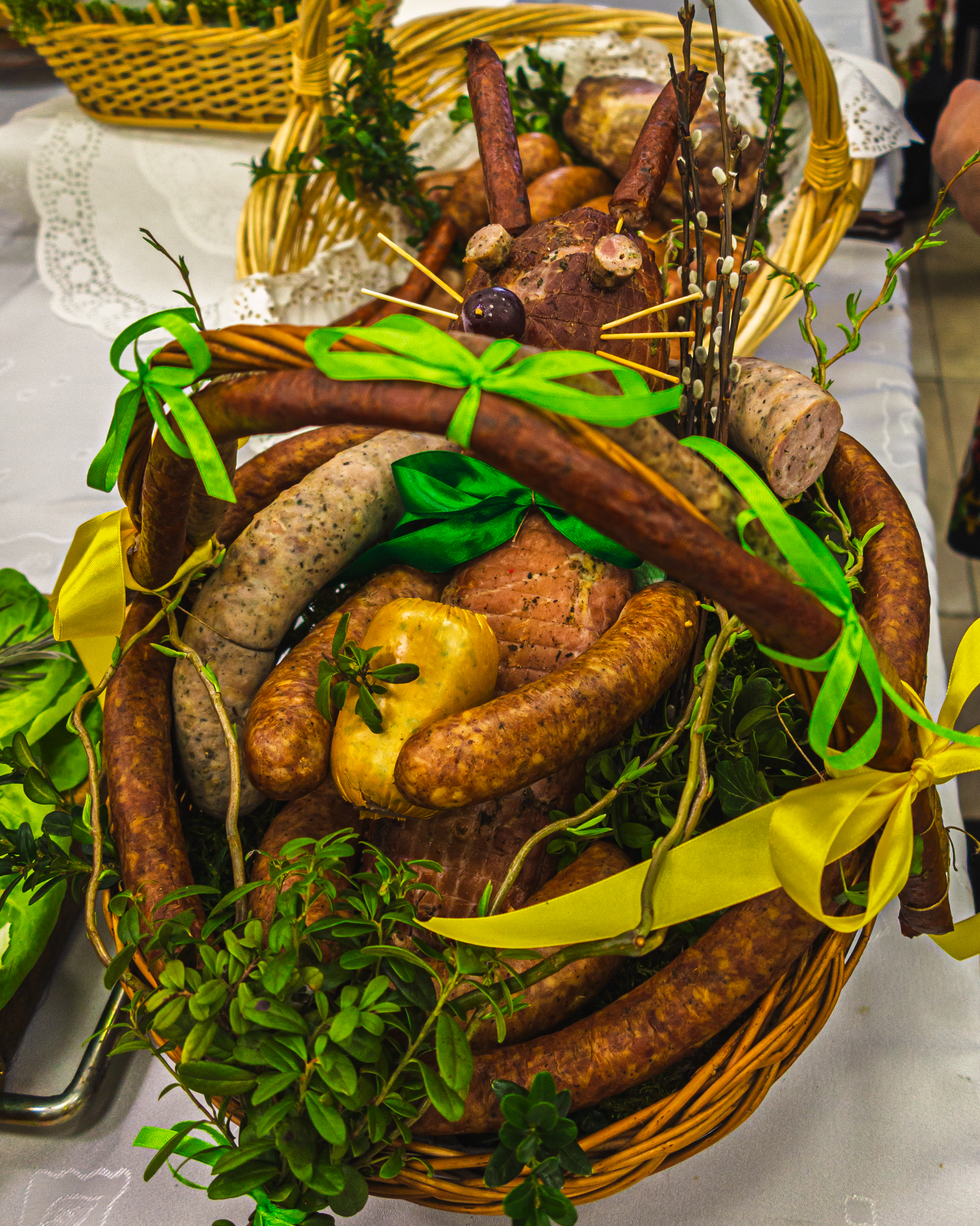 Basket of traditional root vegetables at Easter Tables Sieradz