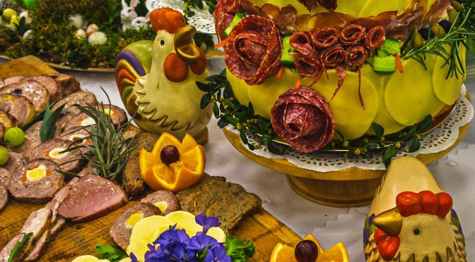 Traditional Easter food display at Sieradz Easter Tables event